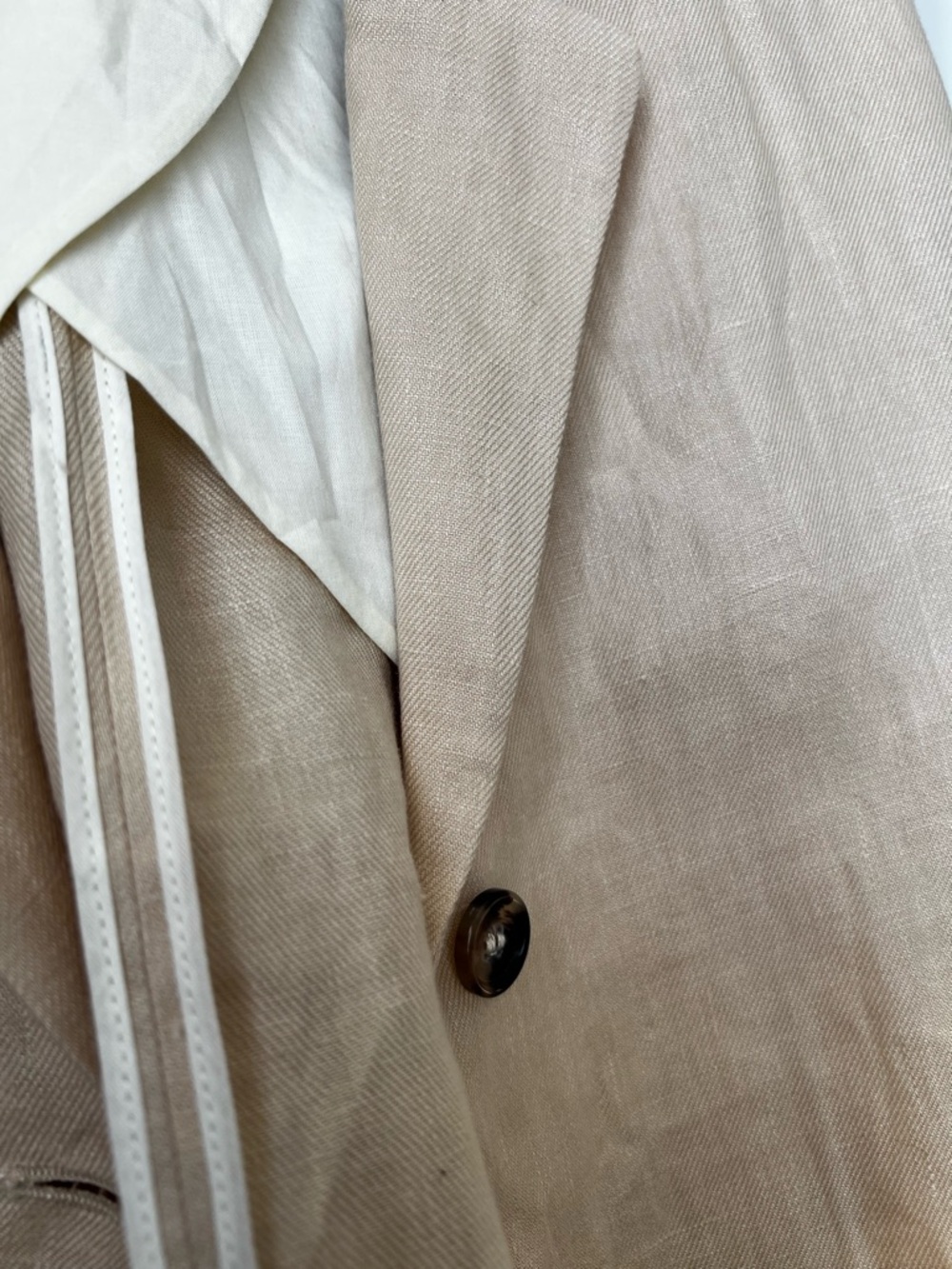 Zara Cream Linen-Blend Blazer Jacket - Picture 12 of 12